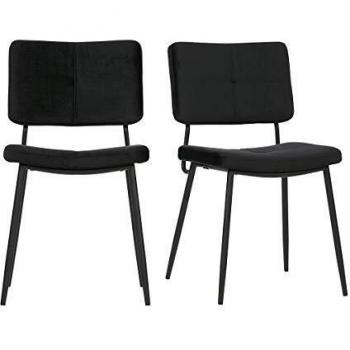 Chaises Miliboo Design Velours Noir (2 pièces)