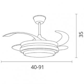 Selene Mini DC Ventilatore LED Dimmerabile