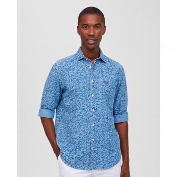 Camicia a maniche lunghe indigo Medium Stone Wash
