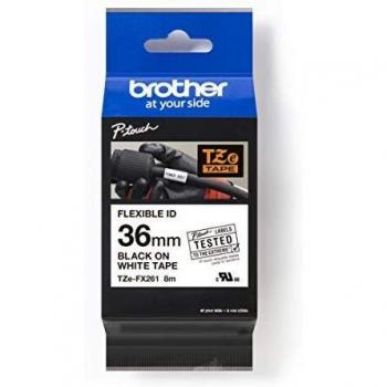 Brother P‑Touch Cinta Flexi 36 mm Negro-Blanco 8 m