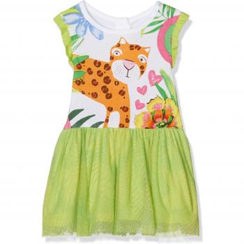 Desigual Vestido Bebé VEST_SILVIA, Verde, 6-12 Meses