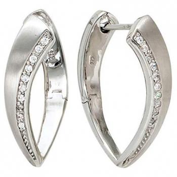 JOBO Creolen 925 Sterling Silber rhodiniert mit Zirkonia Ohrringe