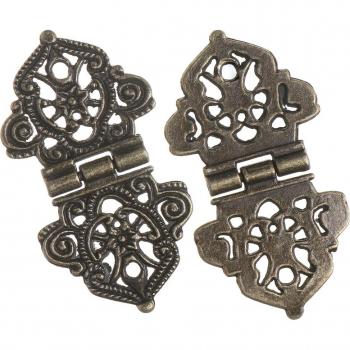 Bisagra de flor hueca bronce para muebles, accesorios de madera, 1 unidad