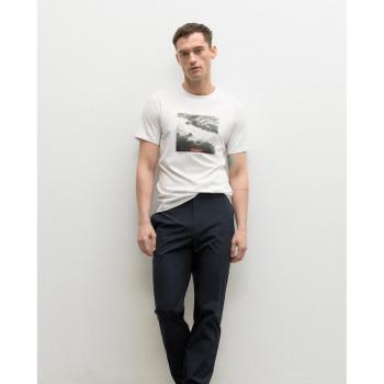 Ecoalf Gatsolatú 0803MS23-000 – Camiseta Hombre en Blanco, L, con Dibujo Frontal