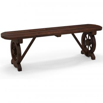 COSTWAY 2-Person Curved Garden Bench