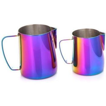 Jarra de acero inoxidable para espuma de café Realand 12/20 oz gris cobalto titanio