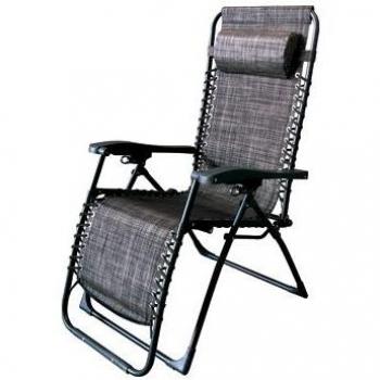 Tumbona Plegable con Cojín Zero Gravity Gris
