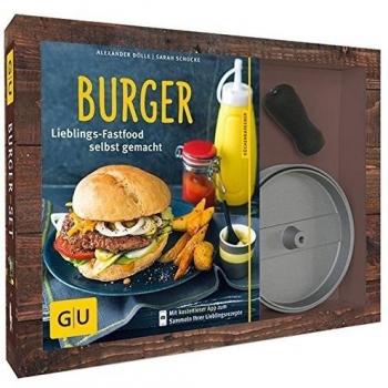 Burger-Set: mit antihaftbeschichteter Burgerpresse aus Aluguss