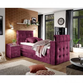 Boxspringbett SET ONE by Musterring, rot, mit Fernbedienung