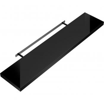 Hochglanz Schwarz Wandregal 90cm mit Halterung