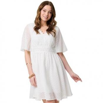Izabel London Women's Lace Mini Dress, Sheer, 1/2 Sleeve – Size 16