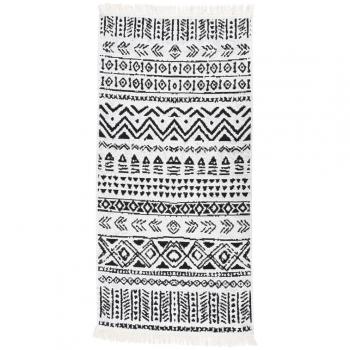 Tappeto in Cotone 100x200 cm Nero e Bianco