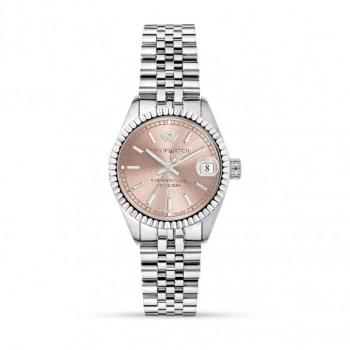 Philip Swiss Made Caribe Urban 100m Water Resistant Rose Gold Sunray Dial Watch