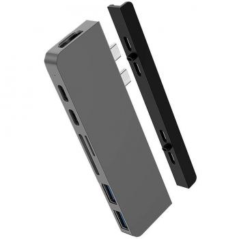 7-in-2 USB-C Hub, HyperDrive DUO for MacBook Pro & MacBook Air, Space Gray