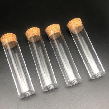 Tube à essai en plastique à fond plat 25*95 avec bouchon en liège