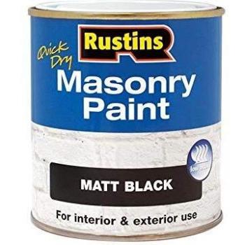 Rustins Quick Dry Masonry Paint Black 500ml