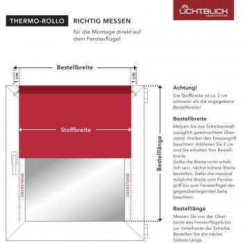 Lichtblick RKV.100.150.05 Thermo-Rollo Klemmfix, Verdunkelung Creme, 100 cm x 150 cm
