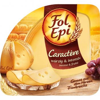 Käse in Scheibenform, würzig und intensiv