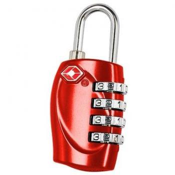 Trixes 4-Ziffern-TSA-Gepäcksicherung – Rotes Schloss