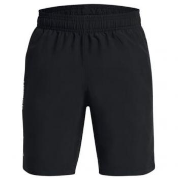 Under Armour Woven Wordmark Lightweight Shorts (Black/White) for Kids and Women