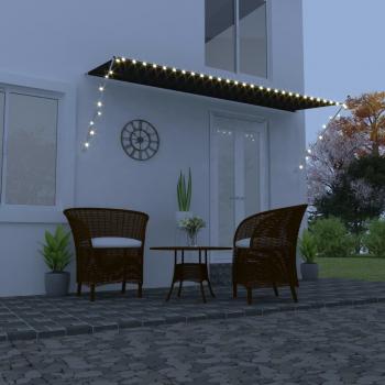 Toldo retráctil con LED Día y Noche, tamaño 400x150 cm, color Gris Antracita