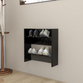 Eleganter Wand-Schuhschrank Schwarz, 60x18x60 cm aus Holzwerkstoff