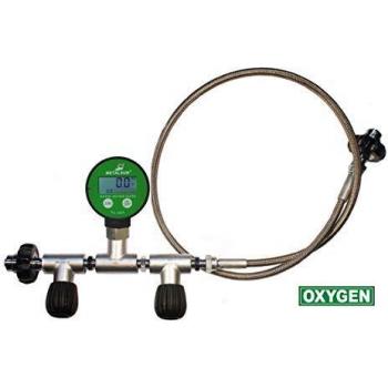 Trasvasador de oxígeno con manómetro y control de flujo (100 cm)