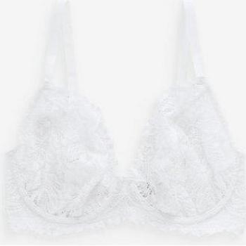 DD+ Plunge Lace Bra – White (Next)
