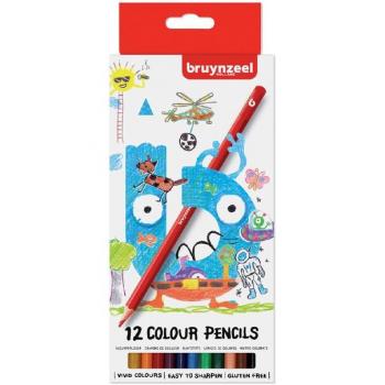 Crayons de couleur assortis Bruynzeel Kids, 12 pièces