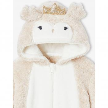Ensemble Nuit Hibou Noël Beige Métallisé