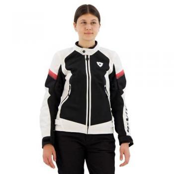 Veste de Moto Femme Rev'it! Control Air H2O Imperméable Noir/Blanc Taille 36
