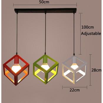 Colgante moderno de metal E27 LED con acabado vintage