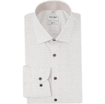 OLYMP Herren Hemd beige mit Muster 42