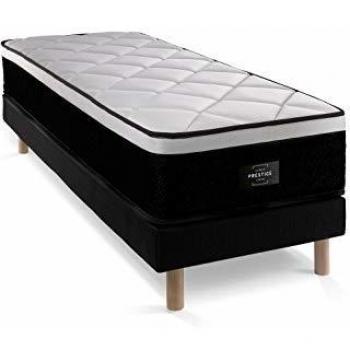 Ensemble Suite 90x200 Ressorts ensachés, mémoire de Forme 5 Zones sommier Noir