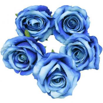 5Pcs 10cm Decorative Silk Rose Flower Heads for DIY and Scrapbooking