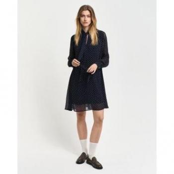 Vestito Midi Gant 50335 A Maniche Lunghe 40 Evening Blue