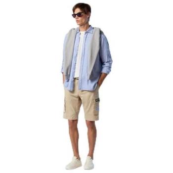 Camisa Lino Rayado Azul XL para Hombre