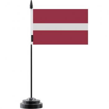 Table Flag Latvia – Bright Palette – 14 × 21 cm – Plastic Pole – Full‑Bleed Print