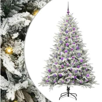 Sapin lumineux avec ensemble de boules vertes