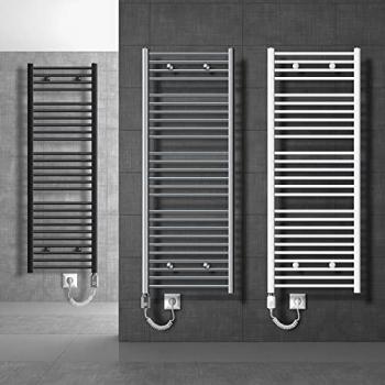 Radiatore elettrico per salviette 1200 W, design dritto in acciaio bianco 600 × 1200 mm