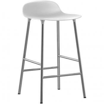 Barstool Form H. 65 in bianco e cromo