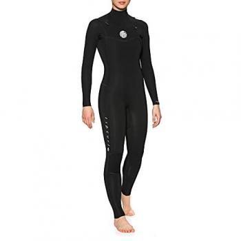 Muta donna Rip Curl Dawn Patrol 3/2mm Chest Zip nera con fodera Flash Easy Stretch