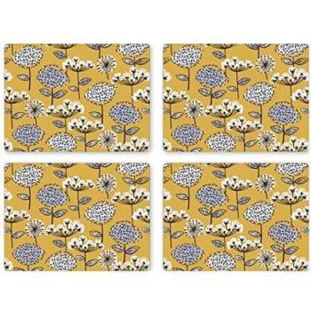 Mustard Color Cork-Backed Placemat Set of 4 with UV Coating (Cooksmart)