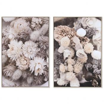 Cadre Duo Fleurs Cottage DKD Home Décor – Beige