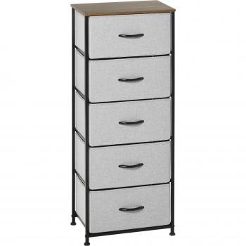 HOMCOM Closet Organizer with Fabric Drawers and Steel Frame (Grey)
