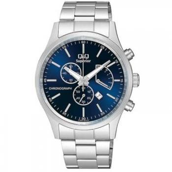 C24A‑002VY Q&Q – montre horlogère en acier inoxydable, étanche 5 ATM, chronographe