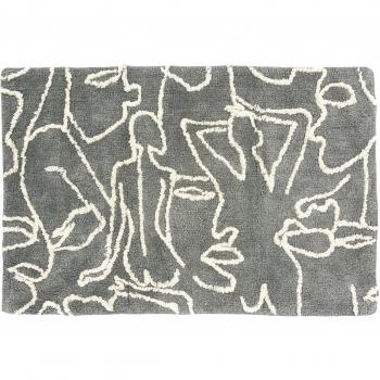 Furn. Anti-Slip Bath Mat Grey/White