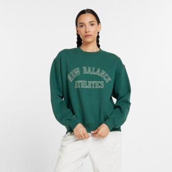 Sweat-shirt New Balance Graphic Fleece Crew Vert Femme Taille S