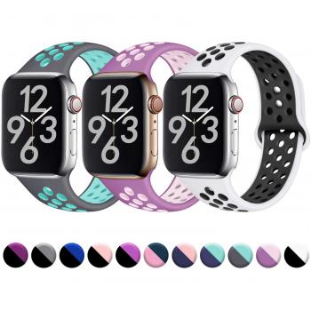 Band Sportiva Hamile Apple Watch Series 4/3/2/1 – Due Colori (Viola/Rosa) in Silicone Morbido