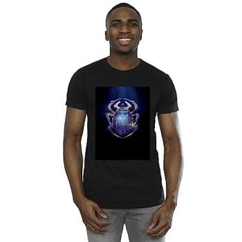 Men’s Large Blue Beetle Neon Cotton Top – Black